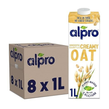 Alpro Oat Plant-Based Long Life Drink, Vegan & Dairy Free, 1L (Pack of 8)