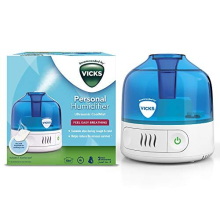 VICKS VUL505 Cool Mist Personal Humidifier - Ultrasonic Desk Humidifier, 0.5L Tank, 4h Run Time, VapoPads Compatible
