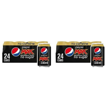 Pepsi Max 24pk x 330ml No Caffeine (Pack of 2)