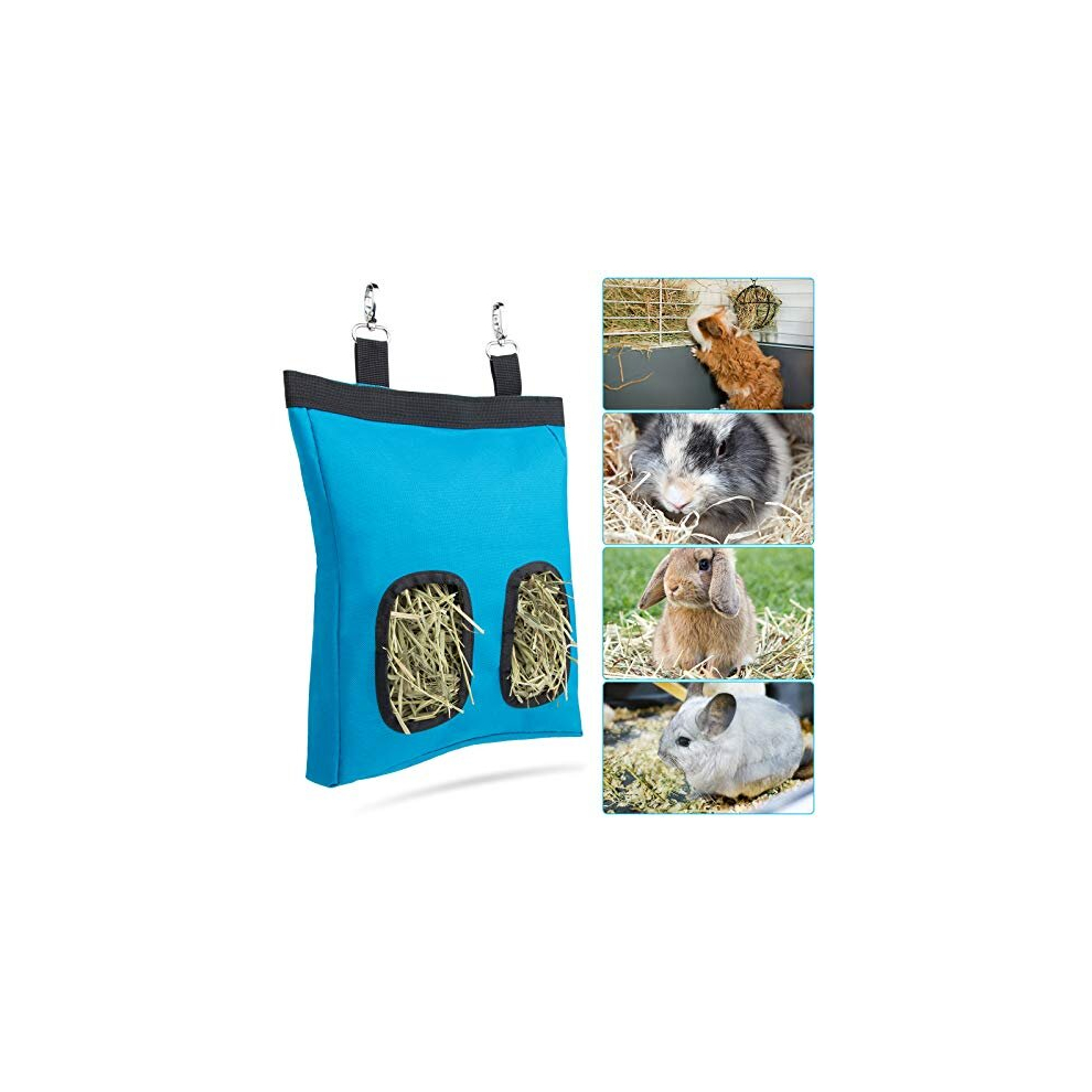 Geegoods Rabbit Hay Feeder Bag, Guinea Pig Hay Feeder Storage ?Hanging Feeding Hay for Small Animals 600D Oxford Cloth Fabric