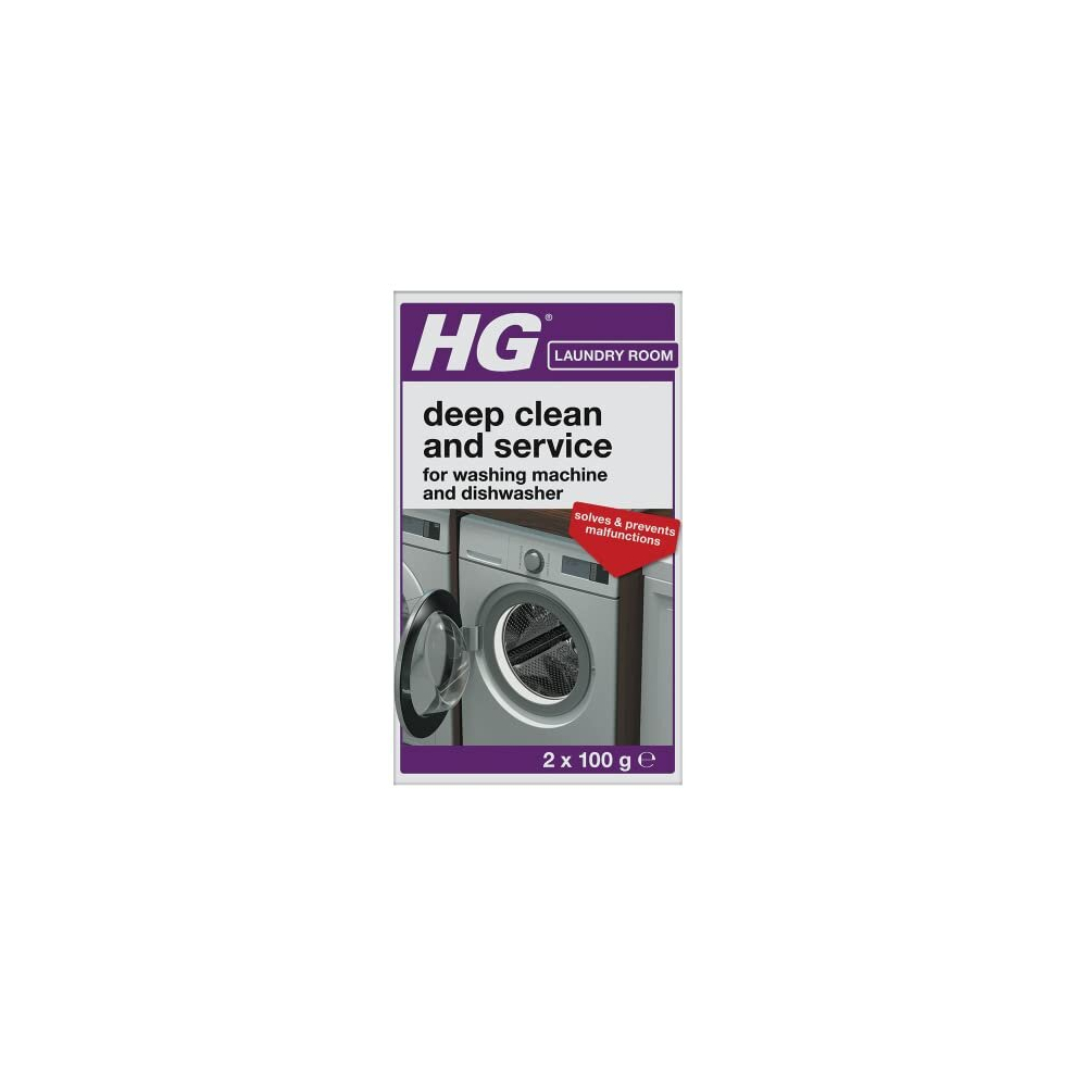 HG Deep Clean & Service Washing Machine Cleaner & Dishwasher Cleaner, Dishwasher & Washing Machine Descaler, Removes Deposits, Kitchen & Laundry