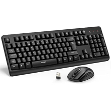 TECKNET Wireless Keyboard and Mouse Set, Ergonomic 2.4G Cordless Keyboard & Mouse Combo with Nano USB Receiver for PC, Laptop, Computer - QWERTY, UK
