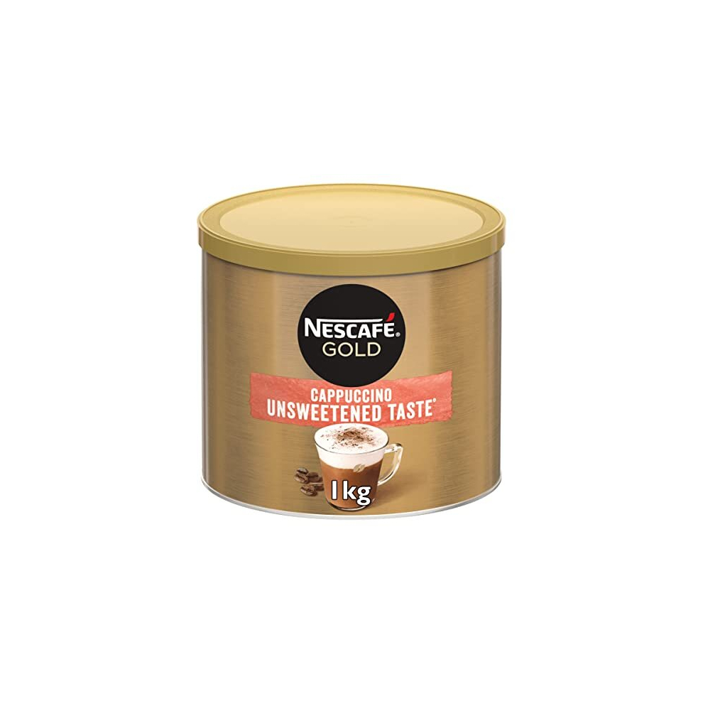 Nescafe Cappuccino Unsweetened Taste Instant Coffee Tin 1 Kg Gold