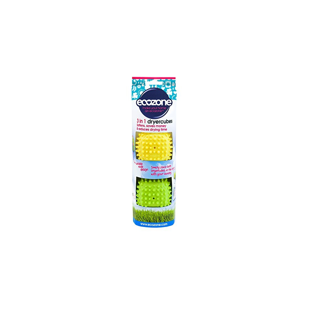 Ecozone Dryer Cubes, Tumble Dryer Balls - new softer material with variable node design. Pack of 2