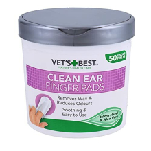 AB Tools 50-Pack Dog Ear Cleaning Finger Wipes - Gentle Wax and Dirt Removal, Odor Control, All-Natural Ingredients