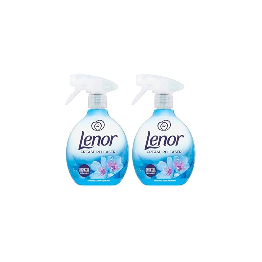 Lenor Crease Releaser Spray Removes Creases in Fabric. Spring Awakening Scent, Twin Pack, 2 x 500ml