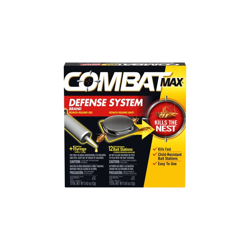 Combat Max Defense System Brand, Small Roach Killing Bait and Gel, 12 Count