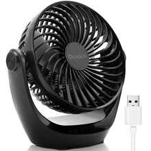 OCOOPA USB Fan, USB Desk Fan Table Fan with Strong Airflow & Quiet Operation, Portable Cooling Fan Speed Adjustable 360?Rotatable Head for Home Office