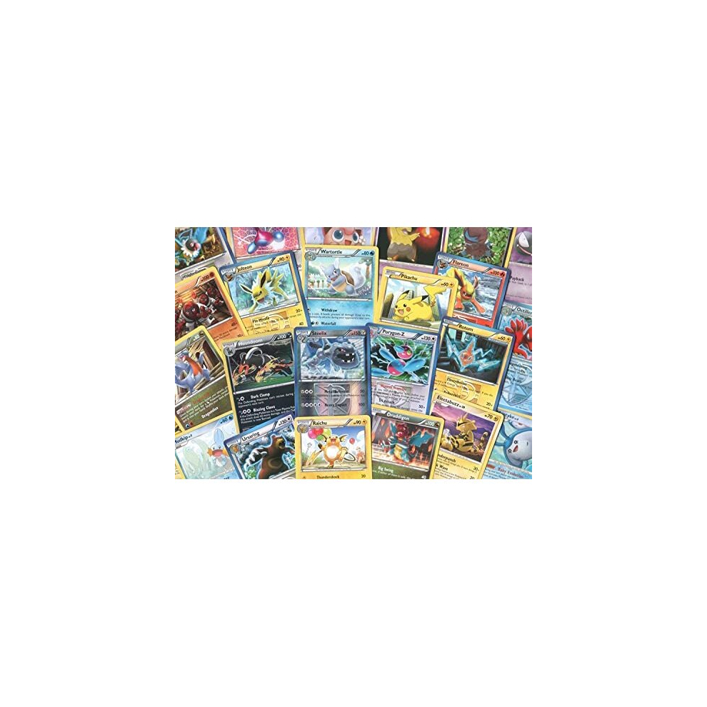 100 Assorted Pokemon Trading Cards with 7 Bonus Holo Foils