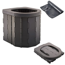 KINSPORY Portable Toilet Outdoor Camping Toilet Fishing Toilet Campervan Toilet Collapsible Toilet Bucket Portable Loo Camping Loo Camping WC (black,