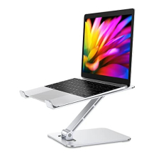 Babacom Laptop Stand Lap Desk, Ergonomic Foldable Computer Stand with Adjustable Height, Ventilated Aluminium Alloy Laptop Riser Compatible with
