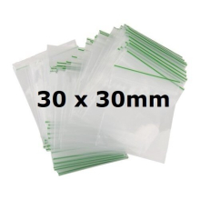 100X 30 x 30mm Heavy Duty Small Tiny Poly Plastic Sealy Grip Zip Lock Zipper Seal Gummy Bags Baggies BAGGYS (CPUK Exclusive)