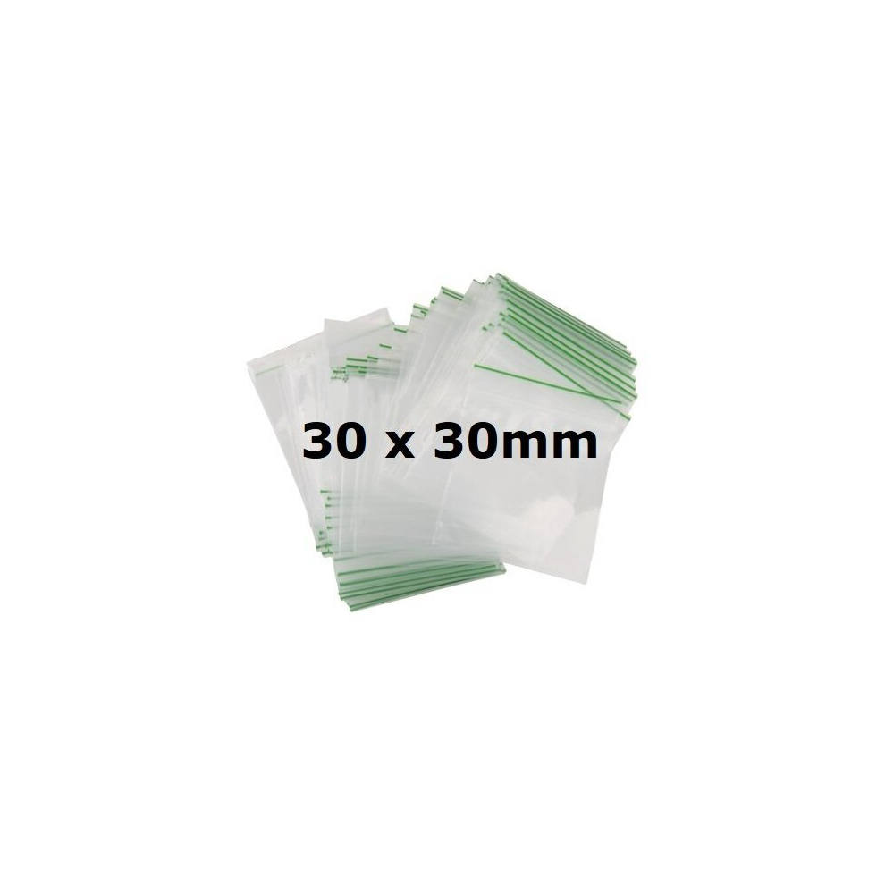 Cpuk 100X 30 X 30Mm Heavy Duty Small Tiny Poly Plastic Sealy Grip Zip Lock Zipper Seal Gummy Bags Baggies Baggys (Cpuk Exclusive)