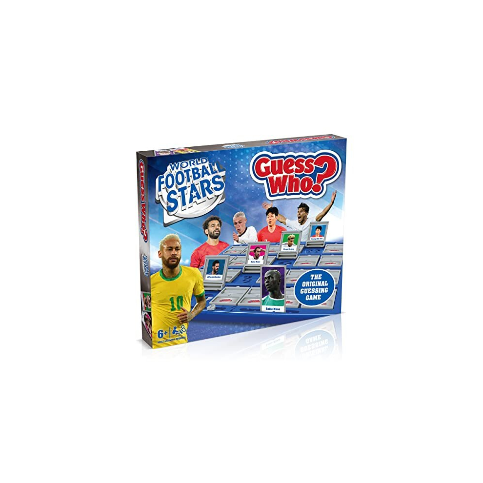 Winning Moves World Football Stars Guess Who? Board Game, Play with Messi, Ronaldo, Harry Kane, Neymar, Salah and Foden, easy to set up 2 player game