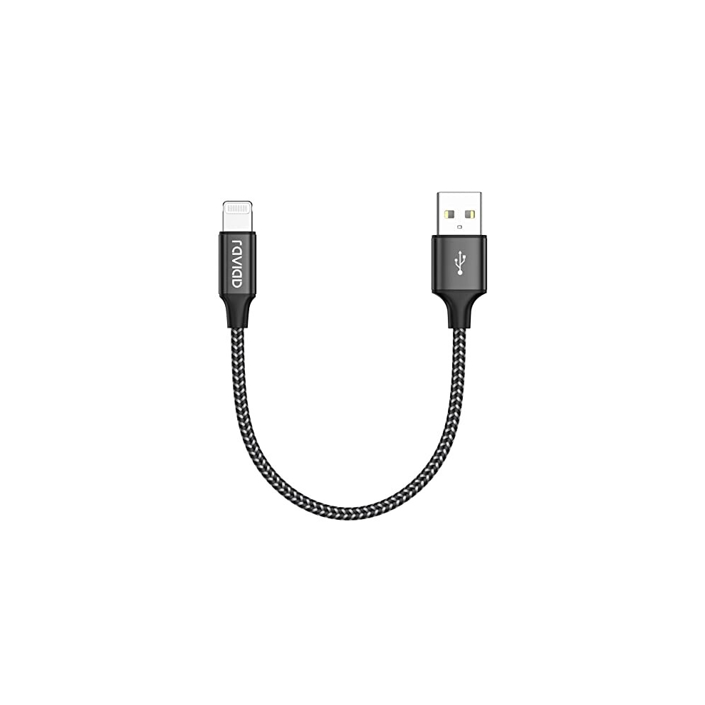 RAVIAD iPhone Cable Short [1FT/30CM, MFi Certified] Nylon Braided iPhone Charger Cable USB Fast Charging Lightning Cable for iPhone 13 12 11 Pro Max X