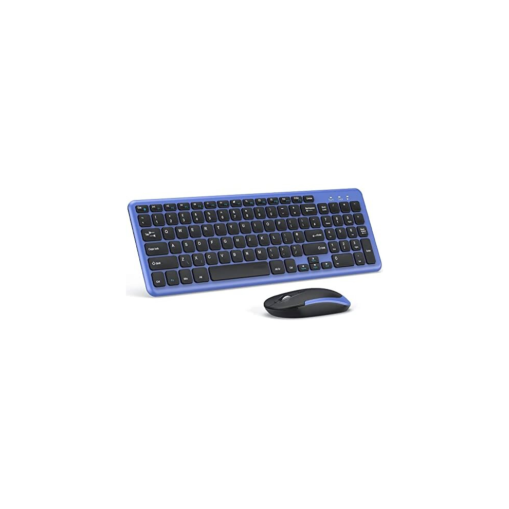 Wireless Keyboard and Mouse Set, 2.4 GHz Wireless USB Keyboard and Mouse Combo with USB recevier, Slim Ergonomic Keyboard for Windows, Computer, PC,