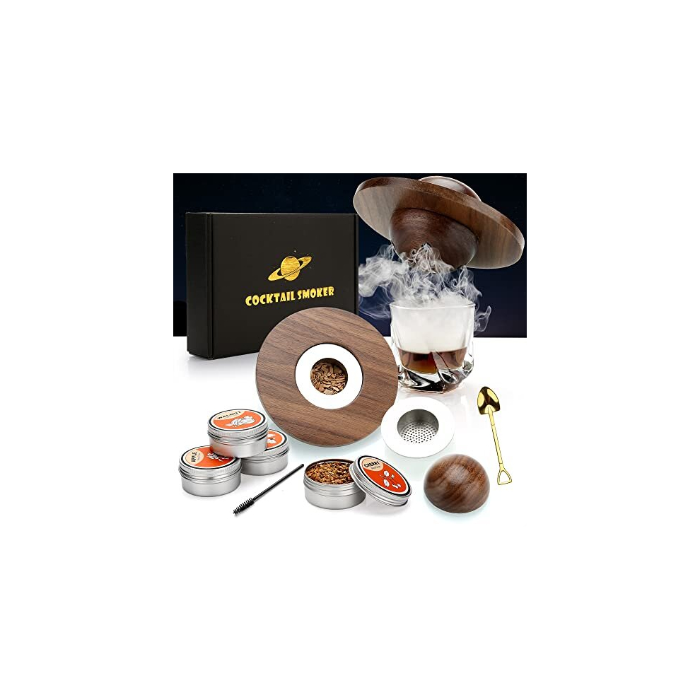 Cocktail Smoker Kit with 4 Wood Chips,Old Fashioned Whiskey Smoker Kit, Whisky Smoker for Drinks, Cocktails, Wine, Bourbon, Whiskey Gift Sets Gift for