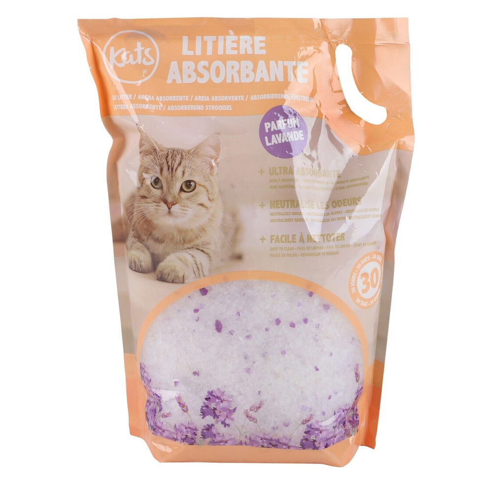 Cat Litter 3.8L Lavender Silica Crystals Odour Control Cat Kitten