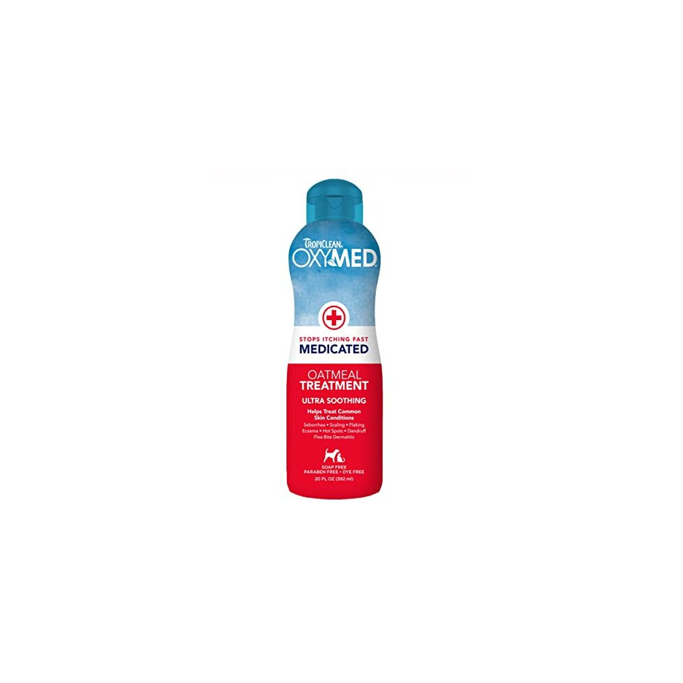 TropiClean OxyMed Medicated Dog Conditioner for Pets - Allergies and Itching - Soothing Relief for Skin Issues like Seborrhea, Eczema, Flea Bite, and