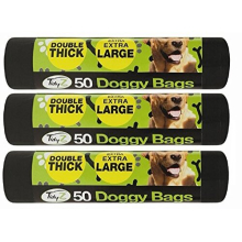Tidyz 50 Pack Super Strong Extra Large Doggy Waste Bags with tie Handles X 3