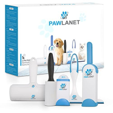 Pawlanet 5 in 1 Complete Pet Hair Removal Set ? Reusable Easy to Clean Roller - Brush with Easy Self-Cleaning Base Removes Lint, Dog, Cat Hairs from
