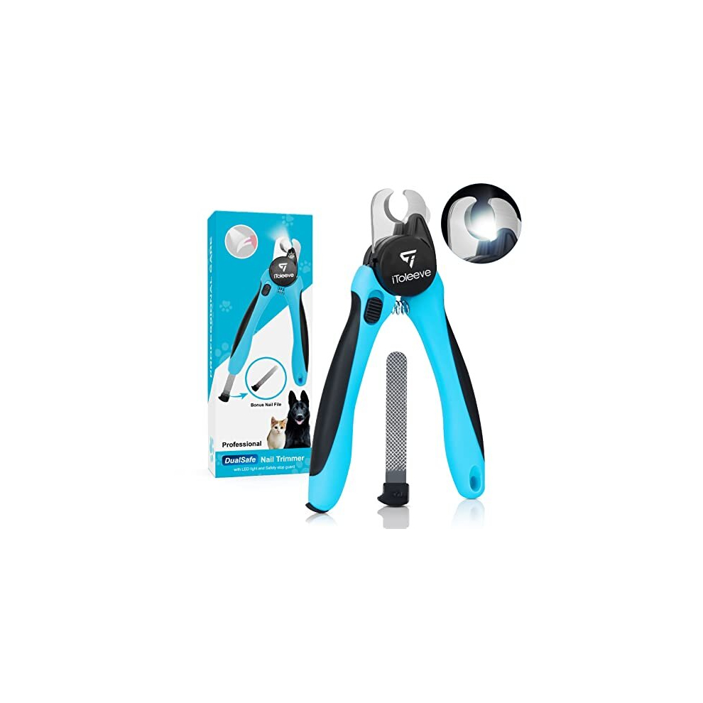 iToleeve LED Dog Nail Clipper with Light, Illuminates Cat & Dog Nails or Bloodline, Extra Sharp for Hard Claws, Dog Nail Trimmers with Quick Sensor