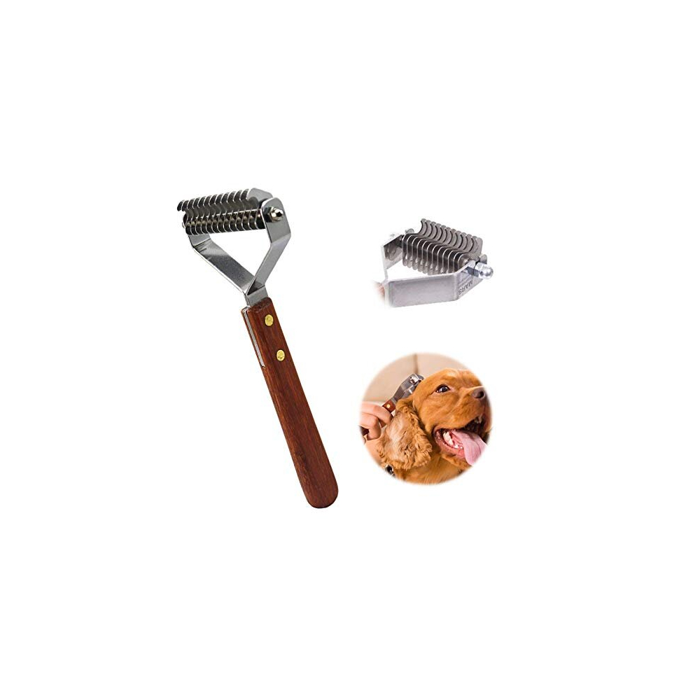 14-Blade Coat King Rake Pet Undercoat Rake,Professional Pet Dematting Comb Grooming Stripping Tool for Dogs and Cats (6.2cm)