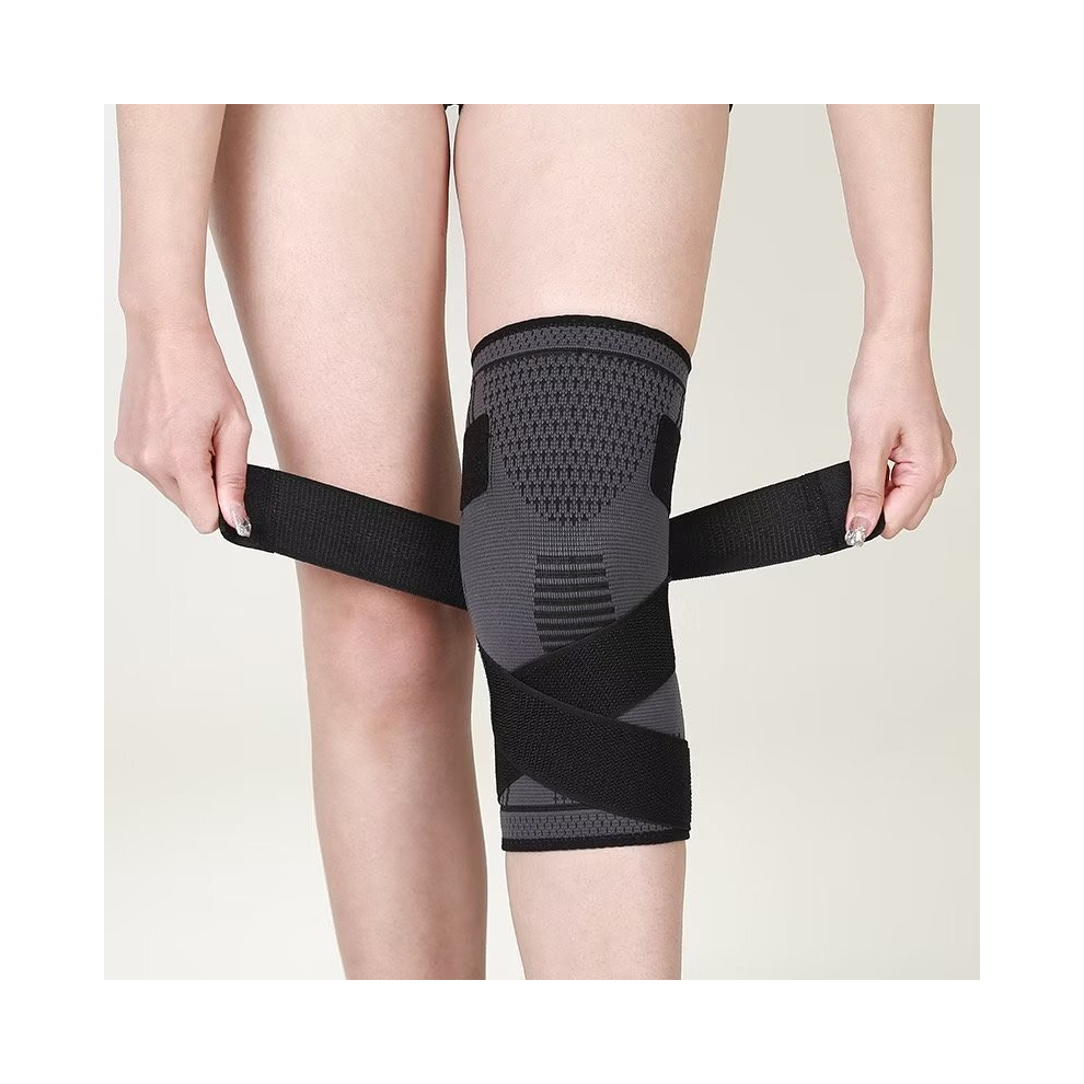 Rayches 2 Pack Knee Support, Compression Adjustable Knee Brace, Non-Slip Knee Support Brace(L)