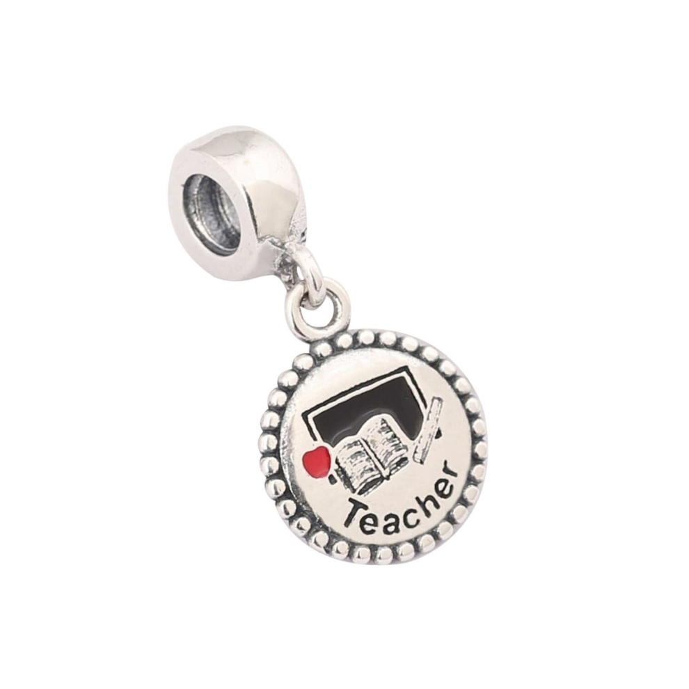 925 Sterling Silver Teacher Dangle Charm for Pandora Charm Bracelet Teacher Gift