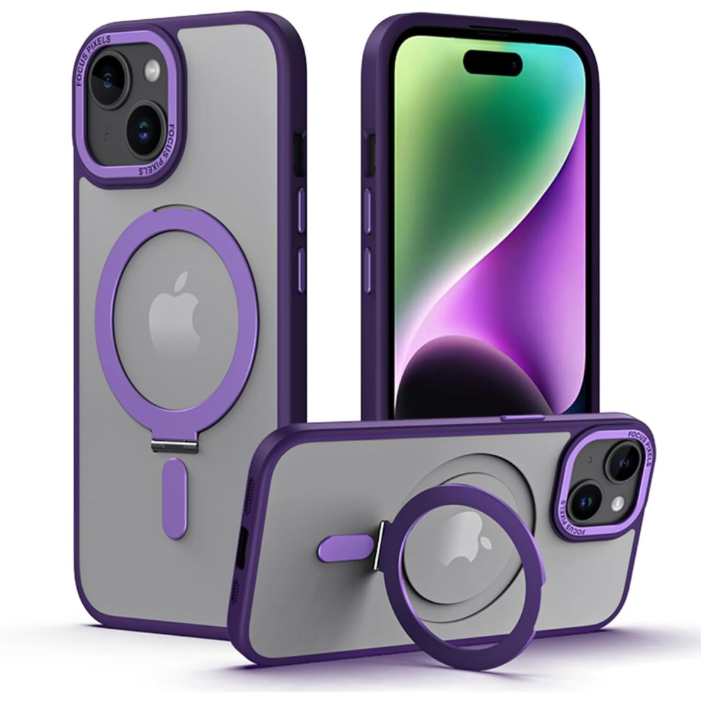 Techgear Iphone 15 Plus Stand Case [Fusion Armour Ring] Premium Hybrid Tough Rugged Protective Magnetic Kickstand Case