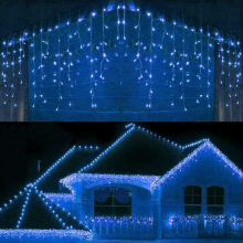 (240, Multicolor) LED Waterfall Icicle Light Outdoor Snowing Chase Xmas Home Décor