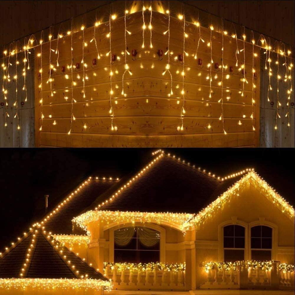 Shatchi (240, Warm White) Led Waterfall Icicle Light Outdoor Snowing Chase Xmas Home Décor