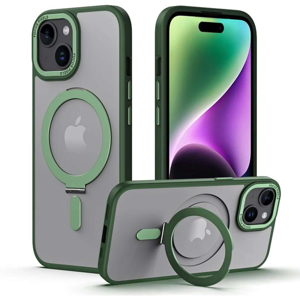 Iphone 15 Plus Stand Case [Fusion Armour Ring] Premium Hybrid Tough Rugged Protective Magnetic Kickstand Case 5056284471758