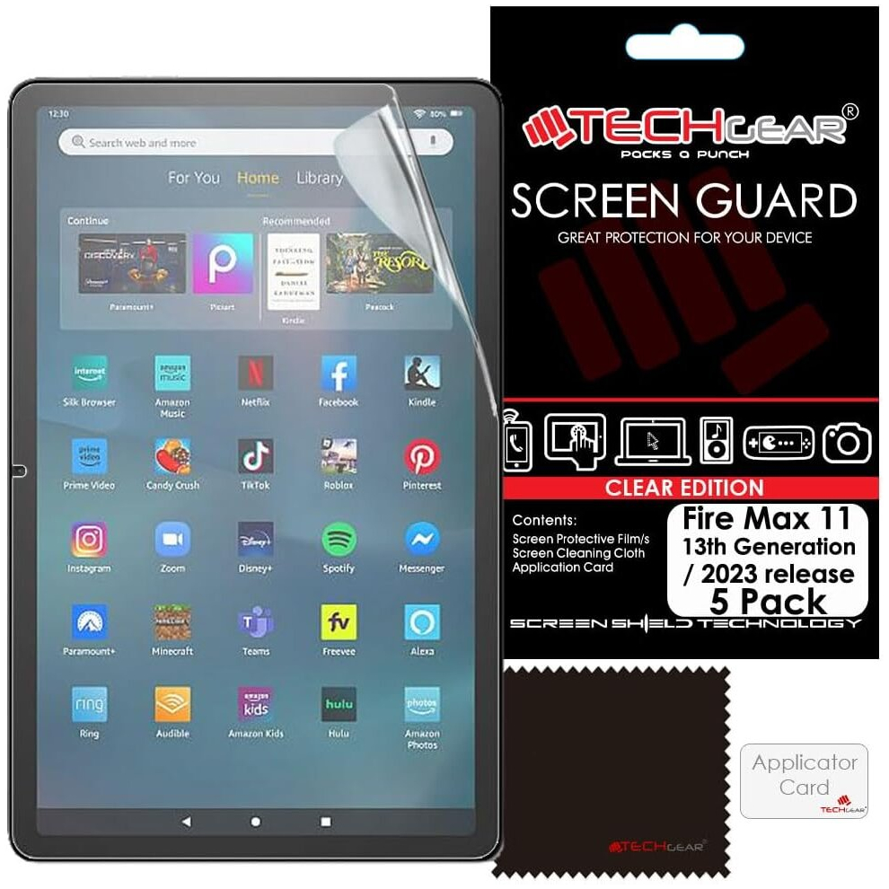 [5 Pack] Fire Max 11" Screen Protectors, Ultra CLEAR Screen Protector Guard Cover for All New Amazon Fire Max 11 Tablets (2023 / 13th Generation)