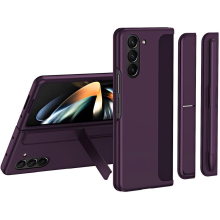 Samsung Galaxy Z Fold 5 Phone Case, [Interchangeable S-Pen Holder / Kickstand] [Front Screen Frame] Ultra-thin Hard PC Bumper Full Protective Cover