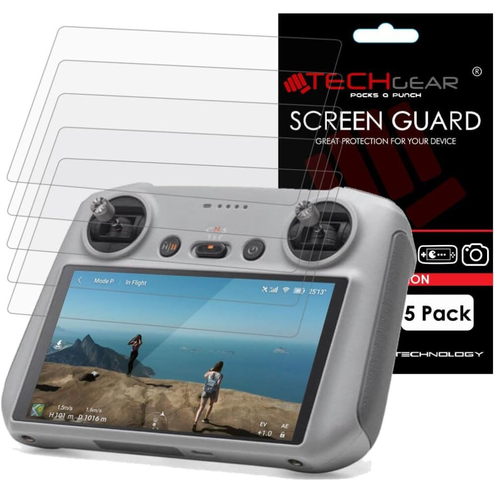 Techgear [5 Pack] Screen Protectors For Dji Rc / Dji Rc 2 Controller Of Dji Mini 3 Pro - Clear Lcd Screen Protector Film Guard Covers