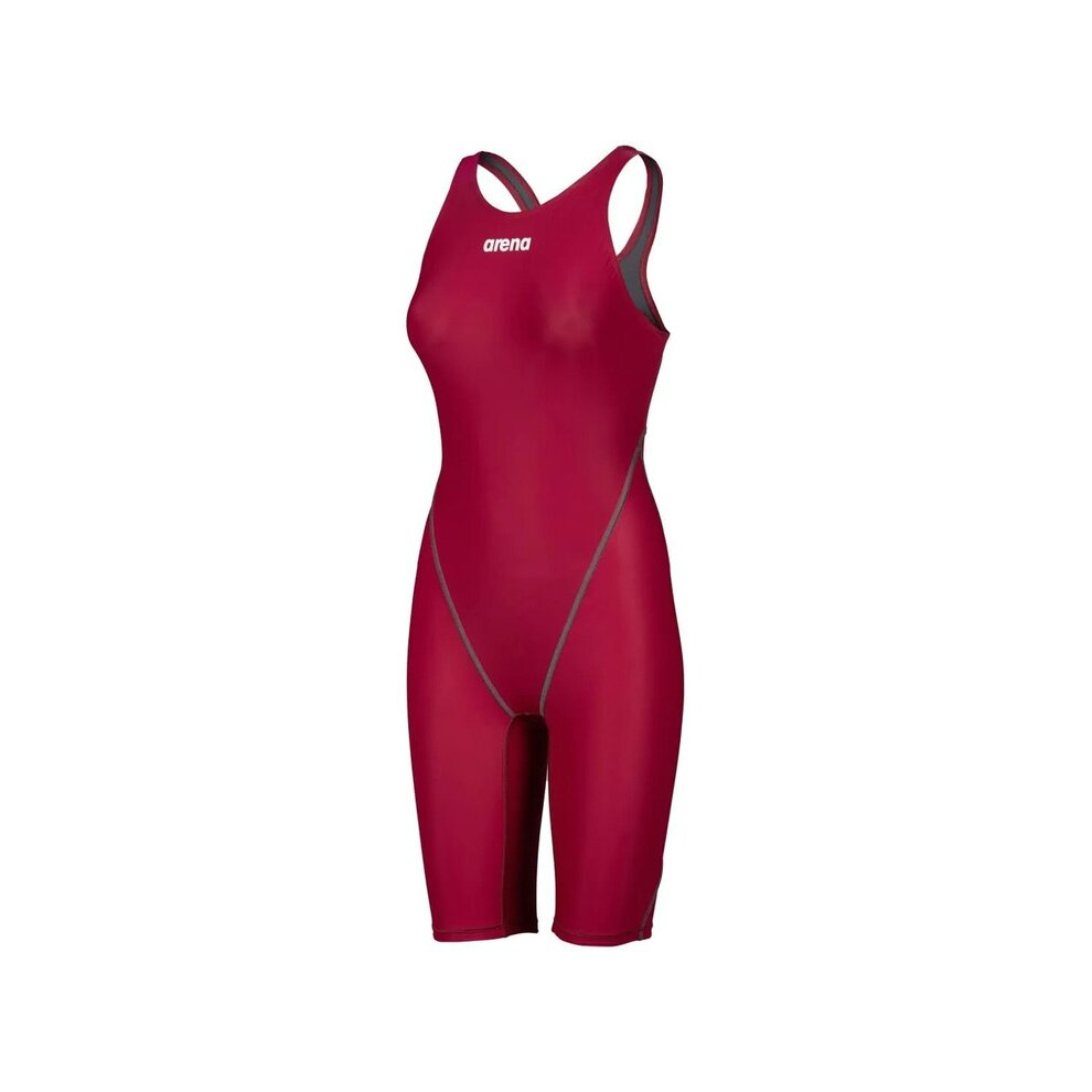 (22) Arena Women Swim Suit Deep Red Powerskin ST 2.0 Next Open Back Racing Onepiece