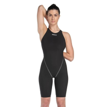 (26) Arena Women Swimming Suit Black Kneeskin One Piece Openback Diving Suit Costume