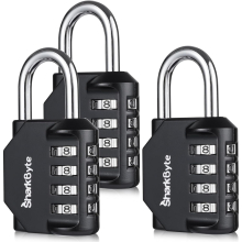 4-Dial Heavy Duty Combination Lock, Weatherproof Outdoor Lock Combination Padlock for Gym, School, Locker, Outdoor Shed, Storage, Cabinet, Toolbox