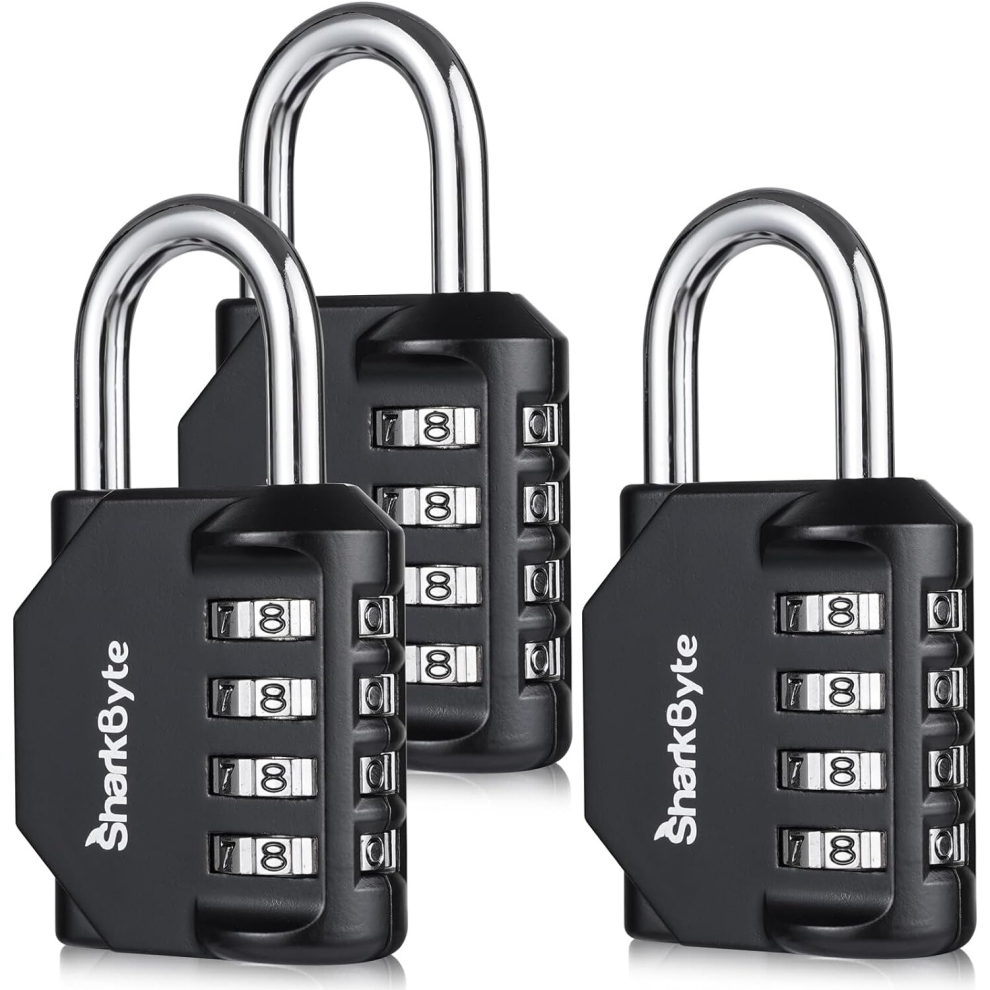 4-Dial Heavy Duty Combination Lock, Weatherproof Outdoor Lock  Combination Padlock for Gym, School, Locker, Outdoor Shed, Storage, Cabinet, Toolbox