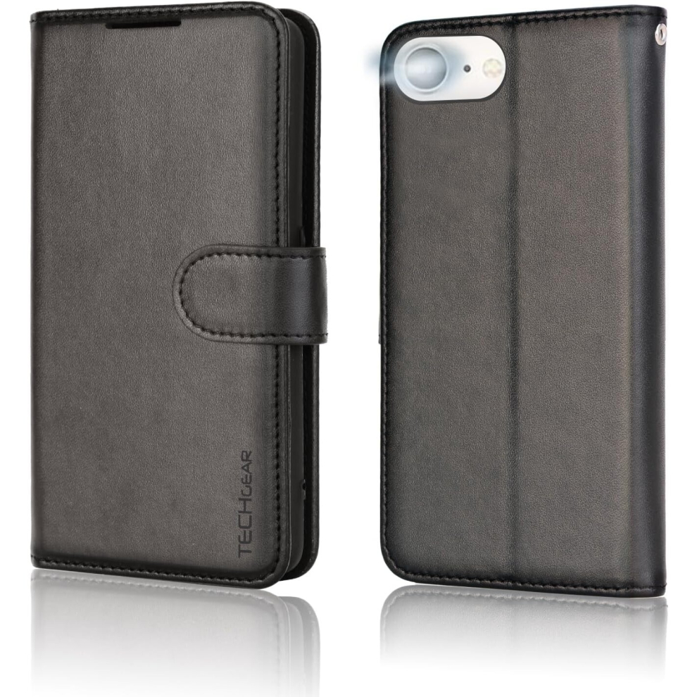 iphone-se-2022-5g---2020--iphone-8-7-6-leather-wallet-case--flip-case-cover--card-holder--stand--wrist-strap---pu-leather--magnetic-closure-case