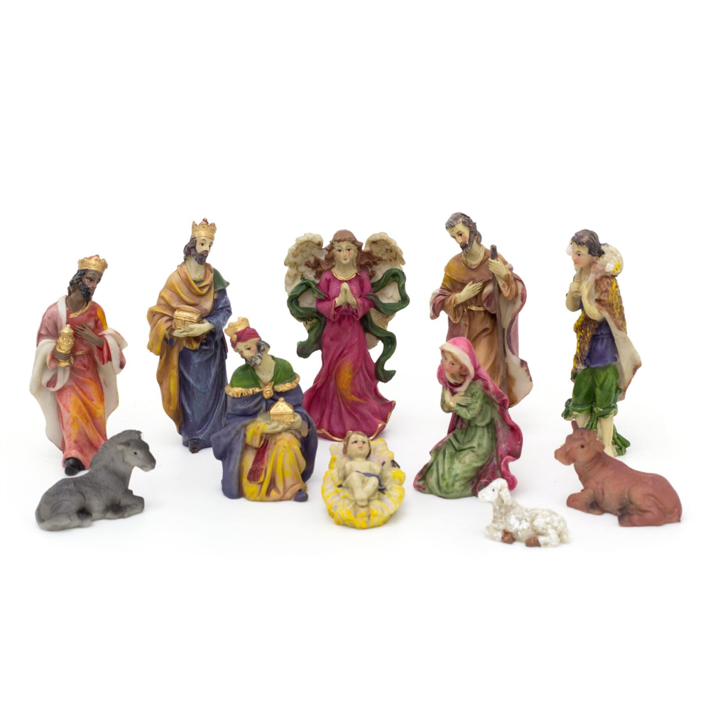 Traditional Christmas Nativity Scene With 11 Beautiful Detailed Figures | Resin Statues And Stable Manger Scene Crib Figurines | Christmas Nativity Se