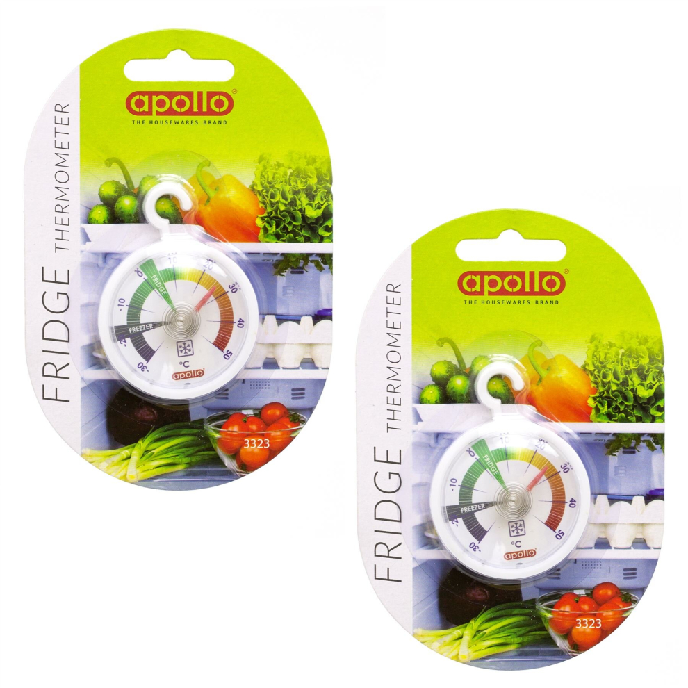 Pack Of 2 Fridge Thermometer With Hanging Hook | Dial Fridge Freezer Thermometer | Fridge Temperature Thermometer Fridge Thermostat