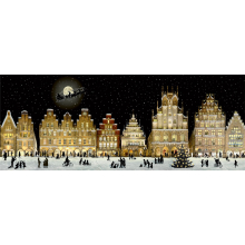 Christmas Advent Calendar Christmas Town At Night | Cityscape Silhouette Advent Calendar Picture Advent Calendar | Paper Advent Calendar Traditional A
