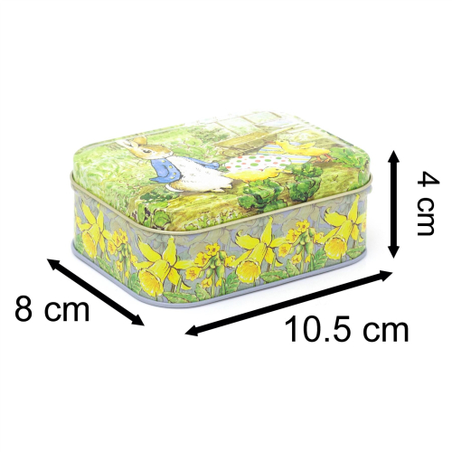 Carousel Beatrix Potter Peter Rabbit - Easter Small Rectangle Tin | Trinket Box Storage Pot Keepsake Tin Box | Sewing Tin Decorative Storage Tin - Easter Gifts 2
