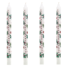 Pack Of 4 Traditional Countdown To Christmas Advent Candle | Christmas Holly & Ivy Design Advent Candle With Numbers | Advent Christmas Candle Festive