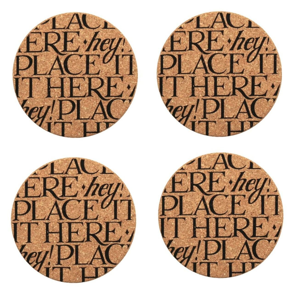 Emma Bridgewater - Black Toast & Marmalade Set Of 4 Cork Coasters | 4 Piece Round Cork Drinks Coaster Set | Mug Cup Glasses Table Mats