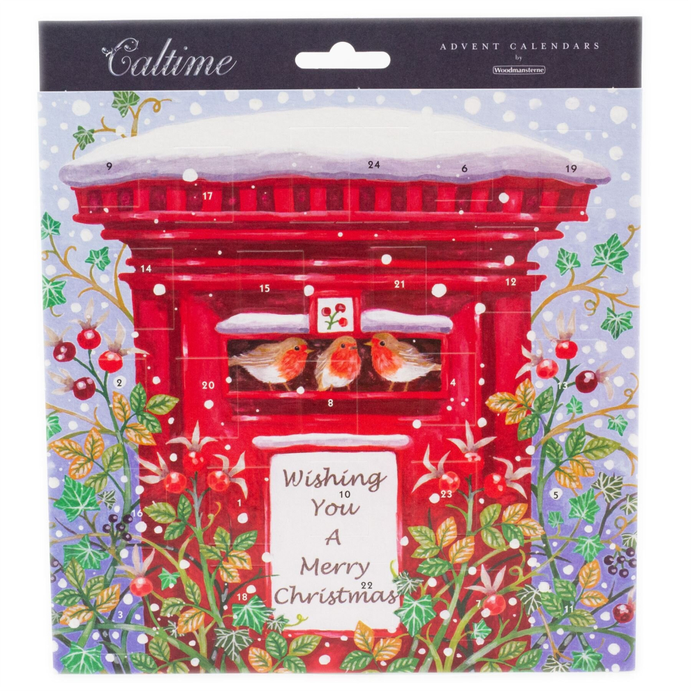 Christmas Advent Calendar Winter Robins | Robin Redbreast Advent Calendar Traditional Advent Calendar | Picture Advent Calendar Paper Advent Calendar