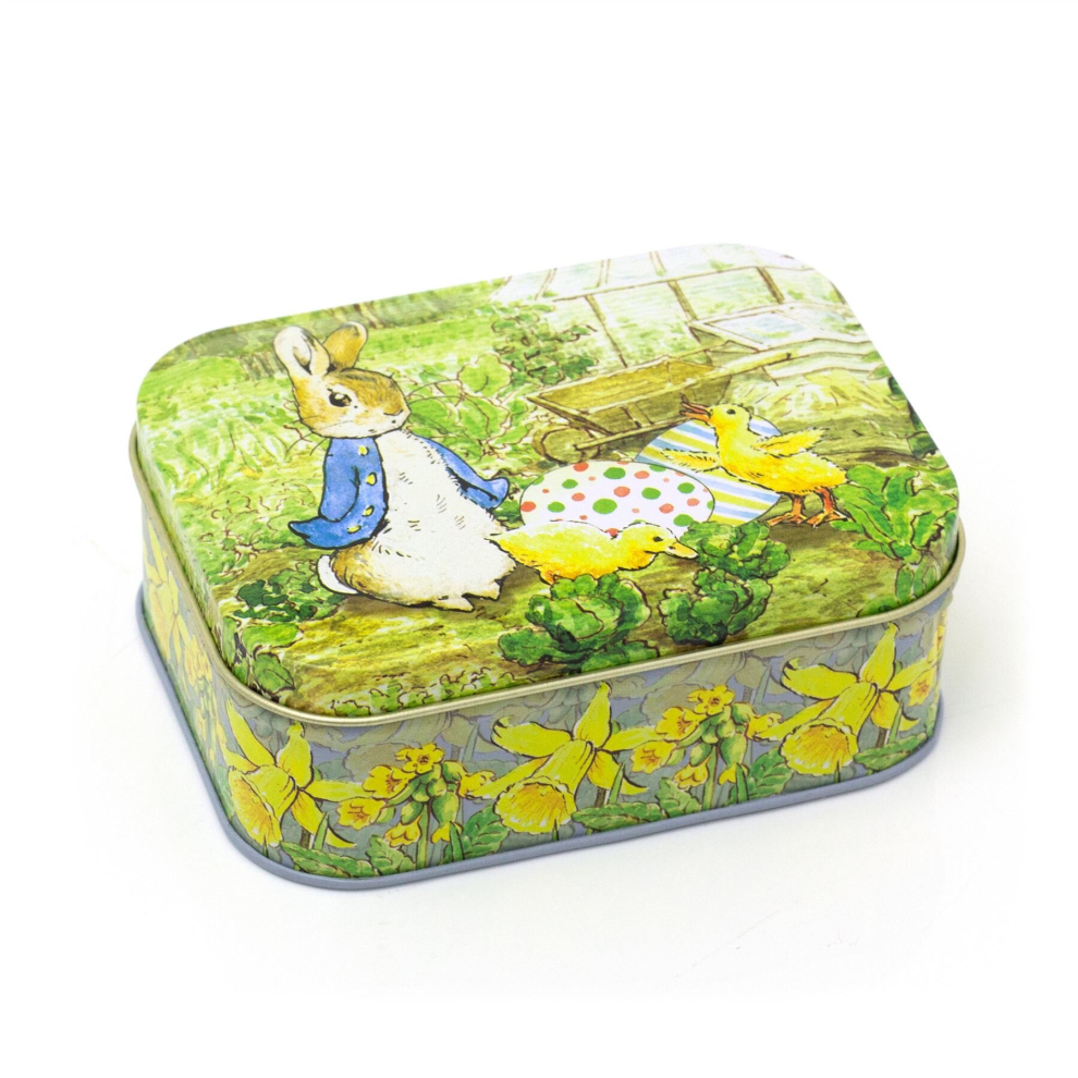 Beatrix Potter Peter Rabbit - Easter Small Rectangle Tin | Trinket Box Storage Pot Keepsake Tin Box | Sewing Tin Decorative Storage Tin - Easter Gifts