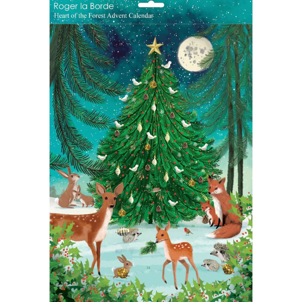 Carousel Christmas Advent Calendar Heart Of The Forest | Animal Advent Calendar Traditional Advent Calendar | Christmas Tree Picture Advent Calendar Paper Adve